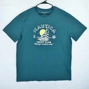 NWOT Nautica Men's Cotton Short Sleeve Graphic Crew-Neck Tee T-Shirt